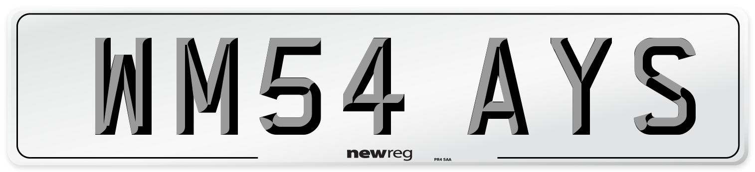 WM54 AYS Number Plate from New Reg